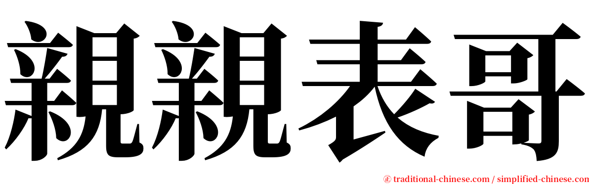 親親表哥 serif font