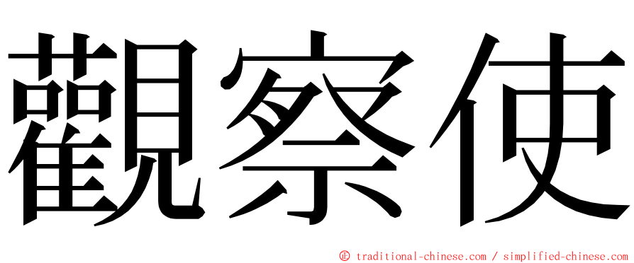 觀察使 ming font