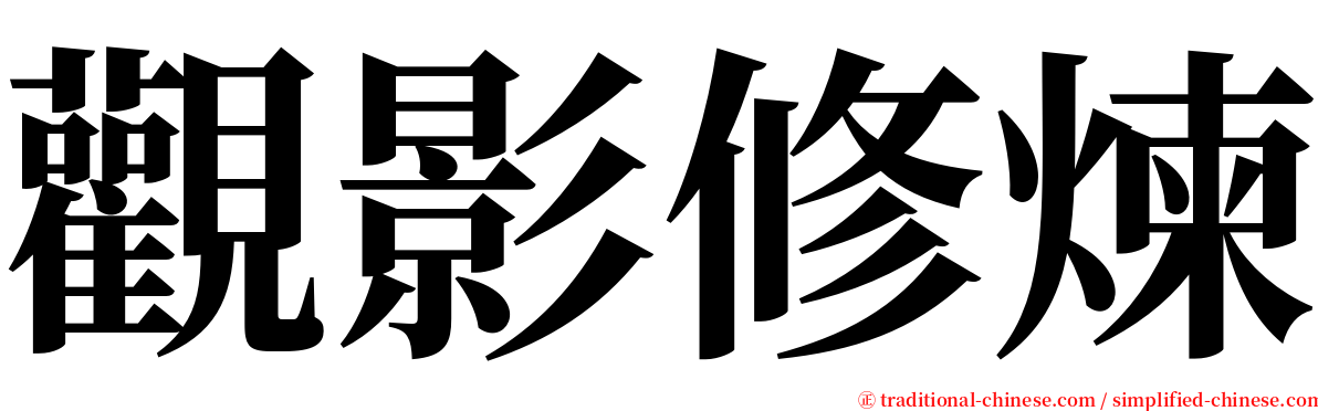觀影修煉 serif font
