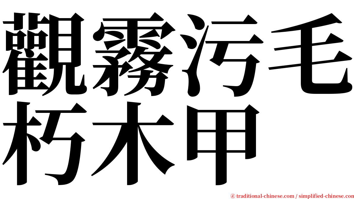 觀霧污毛朽木甲 serif font