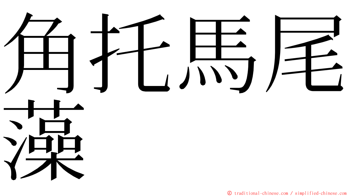 角托馬尾藻 ming font