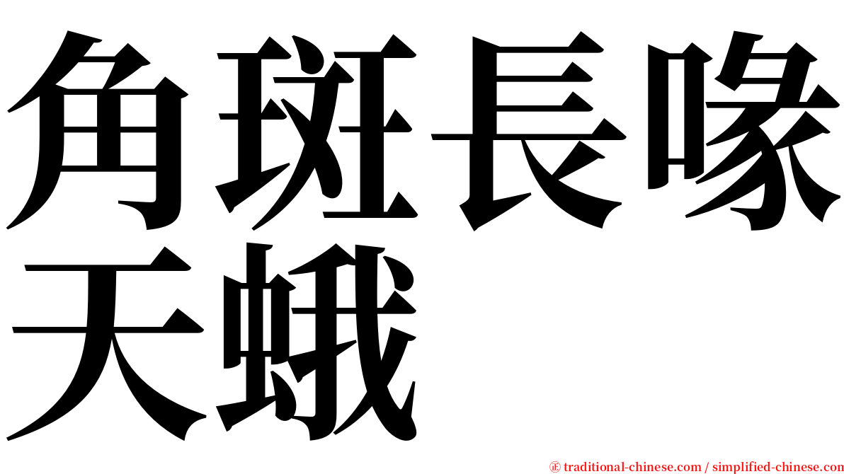 角斑長喙天蛾 serif font