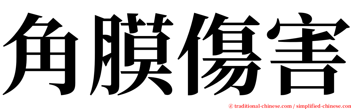 角膜傷害 serif font