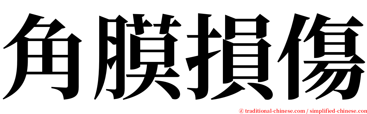 角膜損傷 serif font