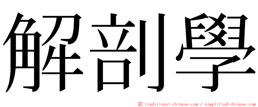 解剖學 ming font