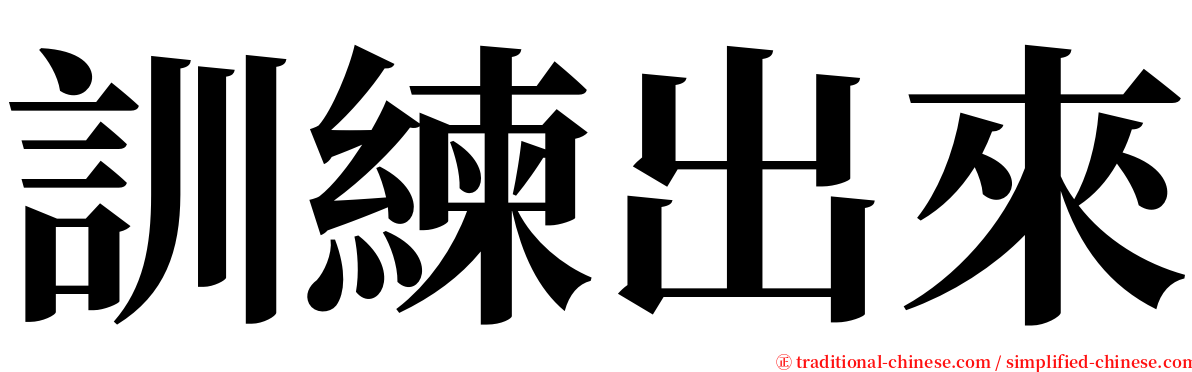 訓練出來 serif font