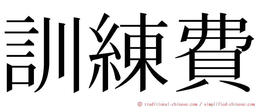 訓練費 ming font