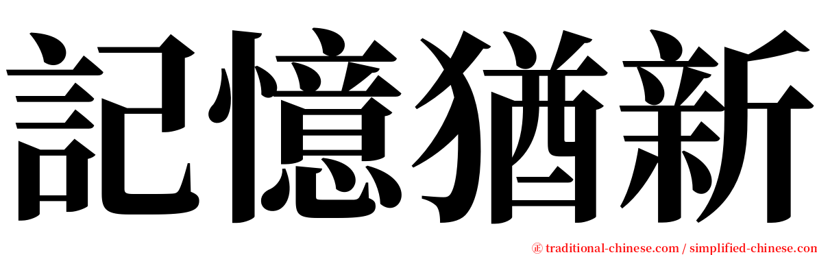 記憶猶新 serif font