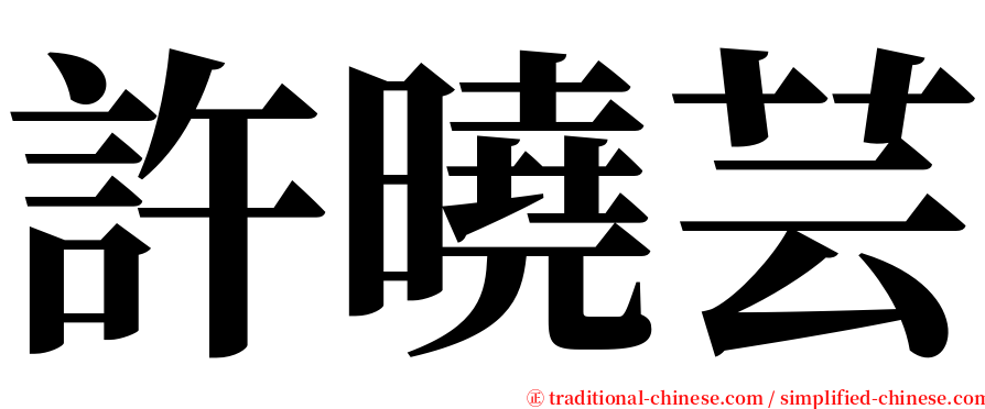 許曉芸 serif font