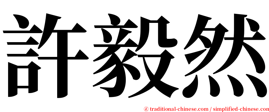 許毅然 serif font