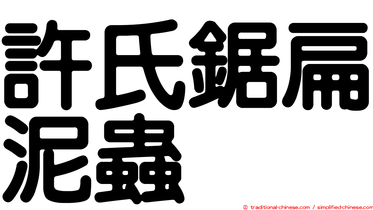 許氏鋸扁泥蟲