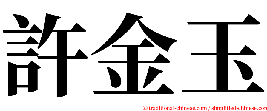 許金玉 serif font