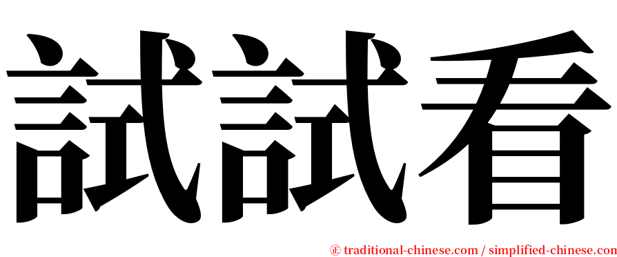 試試看 serif font