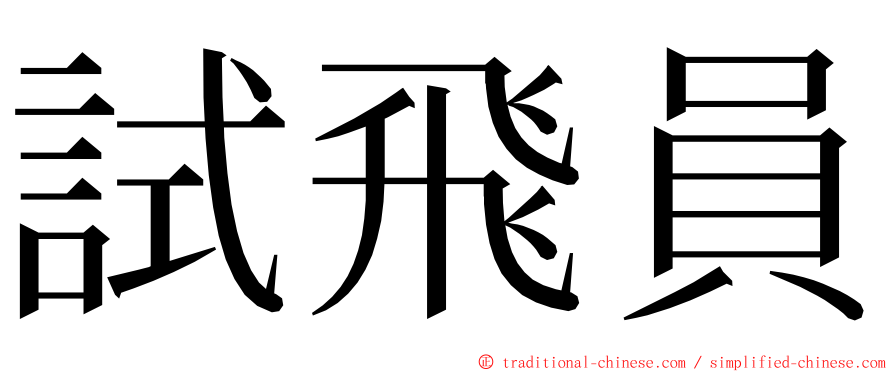 試飛員 ming font