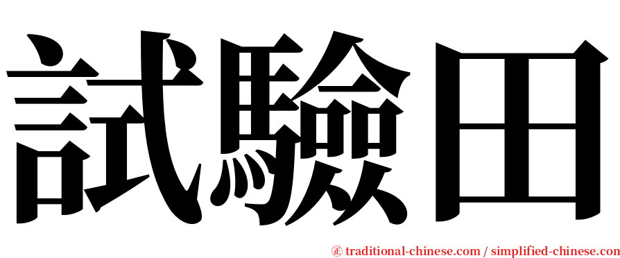 試驗田 serif font