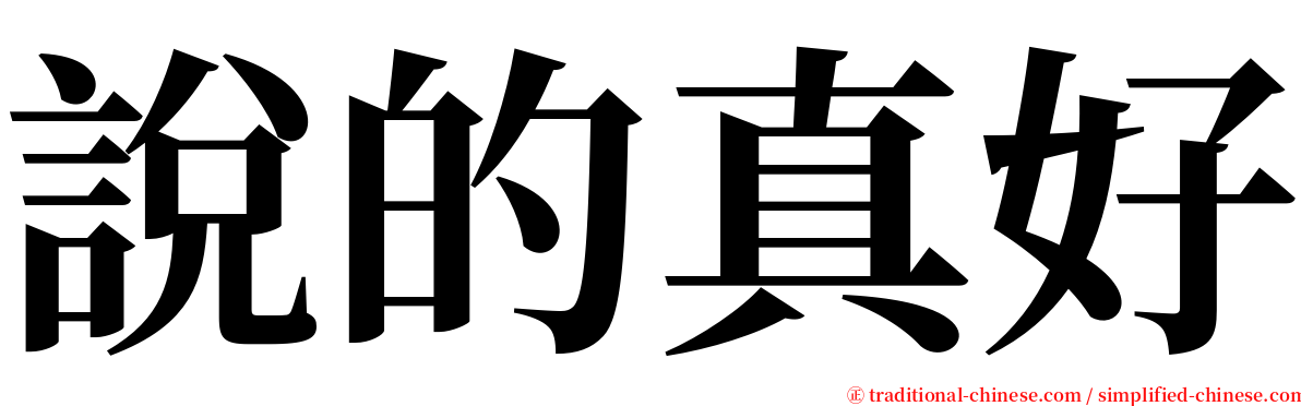 說的真好 serif font