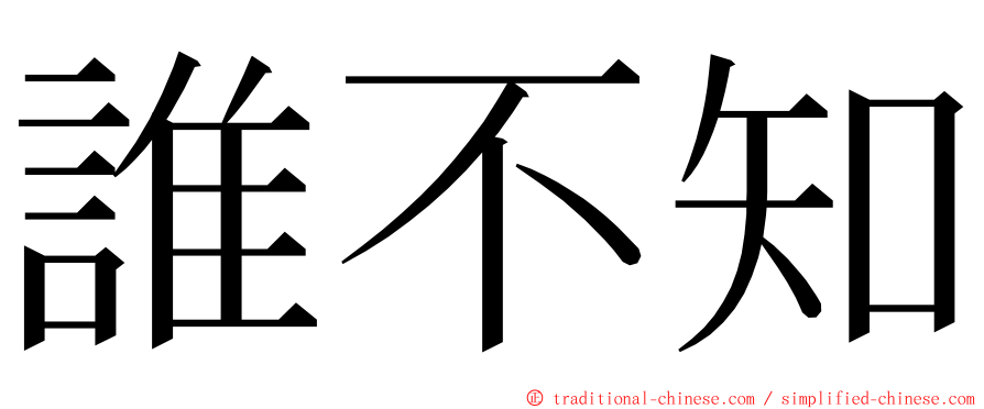 誰不知 ming font