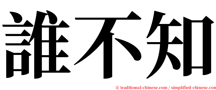 誰不知 serif font