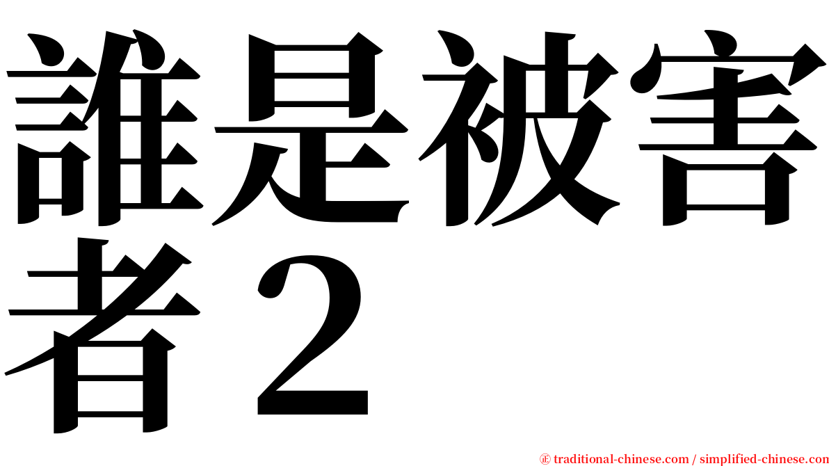 誰是被害者２ serif font