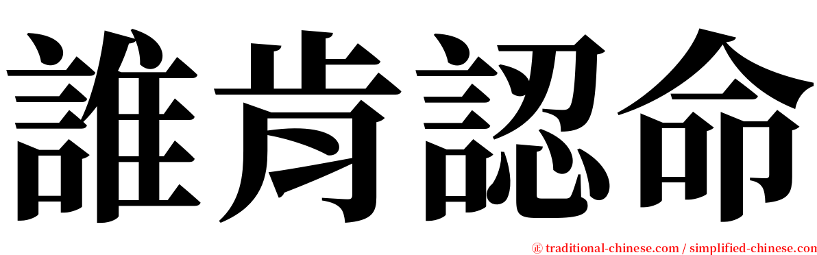 誰肯認命 serif font