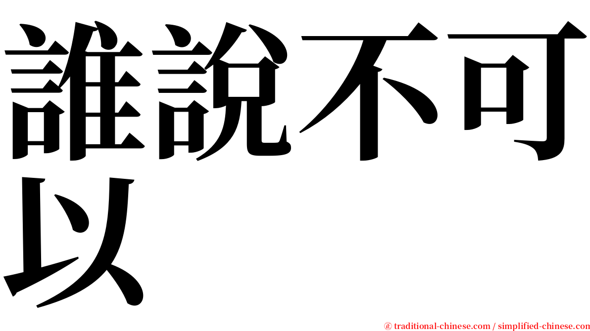 誰說不可以 serif font