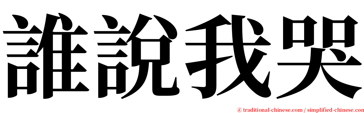 誰說我哭 serif font