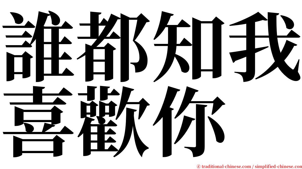 誰都知我喜歡你 serif font