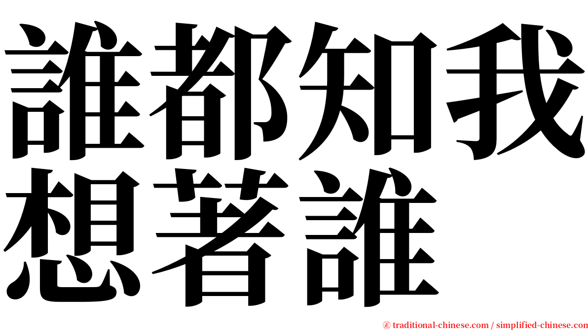 誰都知我想著誰 serif font