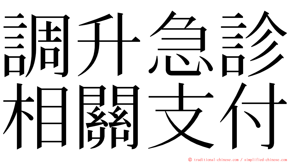 調升急診相關支付 ming font