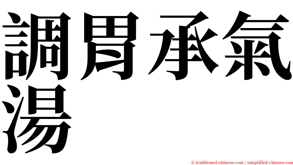 調胃承氣湯 serif font