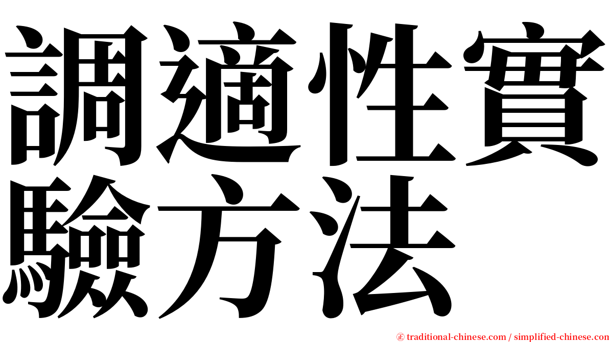 調適性實驗方法 serif font