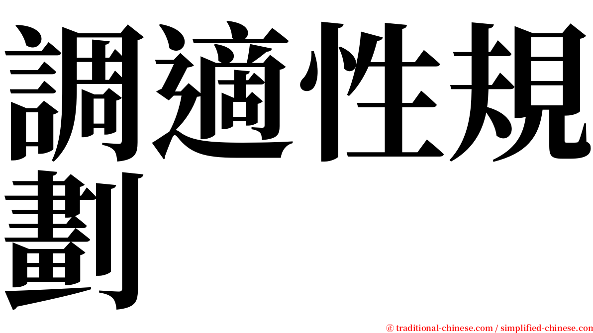 調適性規劃 serif font