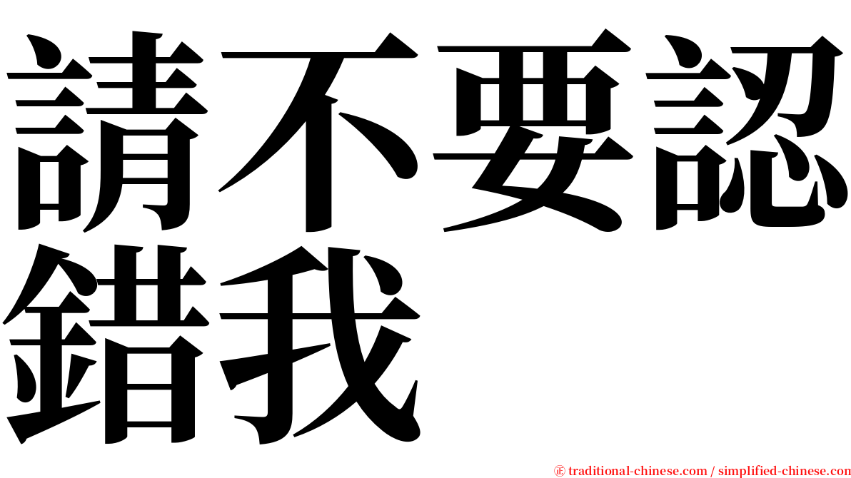 請不要認錯我 serif font