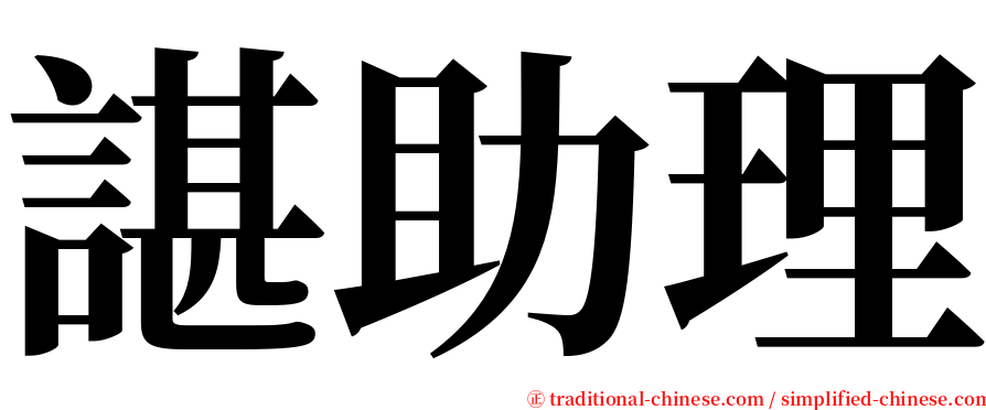 諶助理 serif font