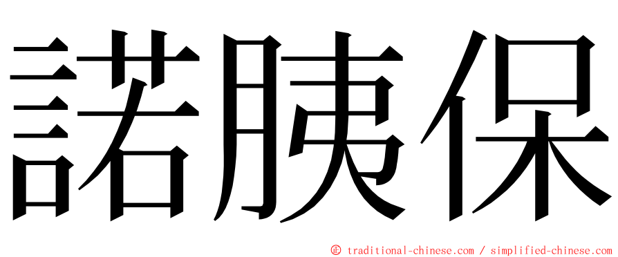 諾胰保 ming font