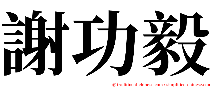 謝功毅 serif font