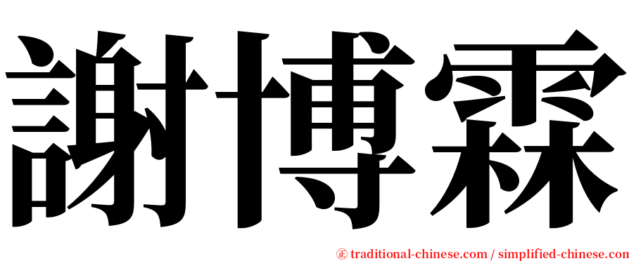 謝博霖 serif font