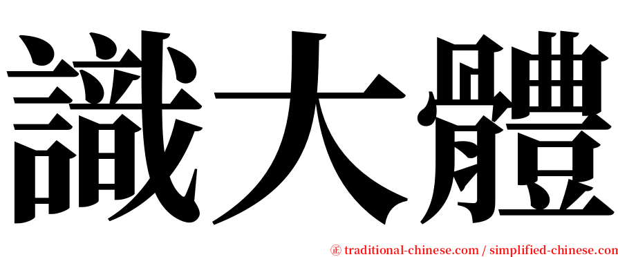 識大體 serif font