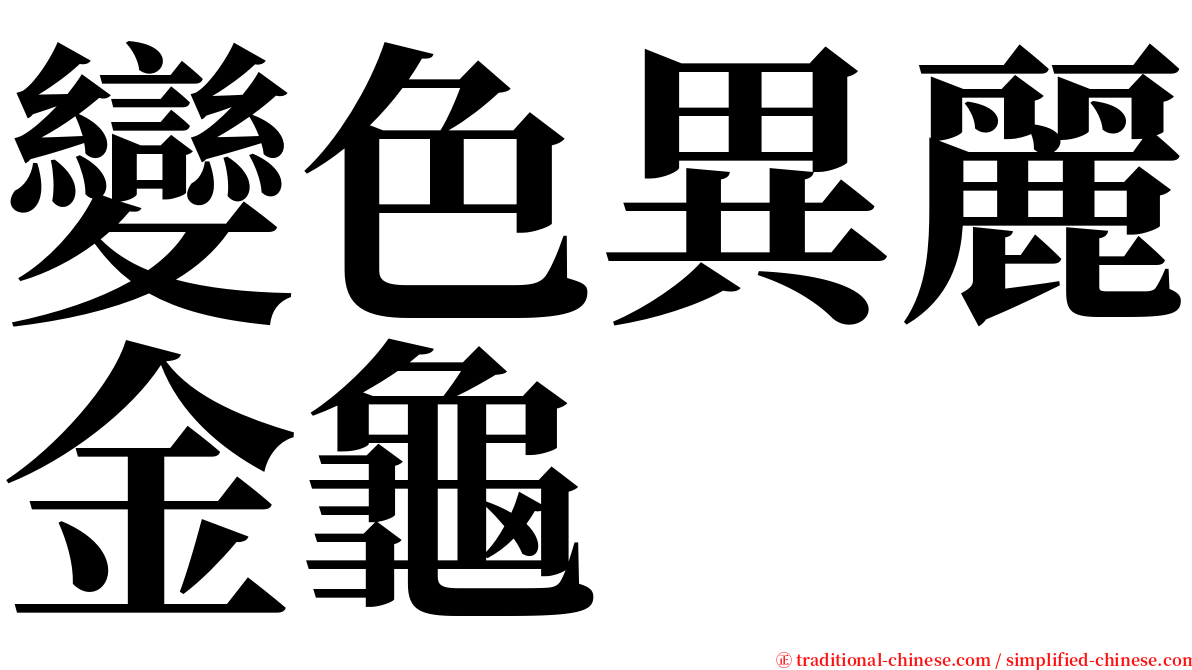 變色異麗金龜 serif font