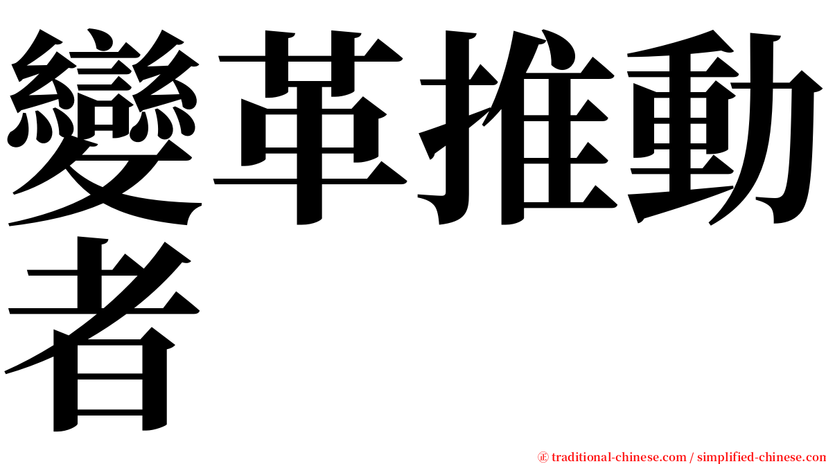 變革推動者 serif font