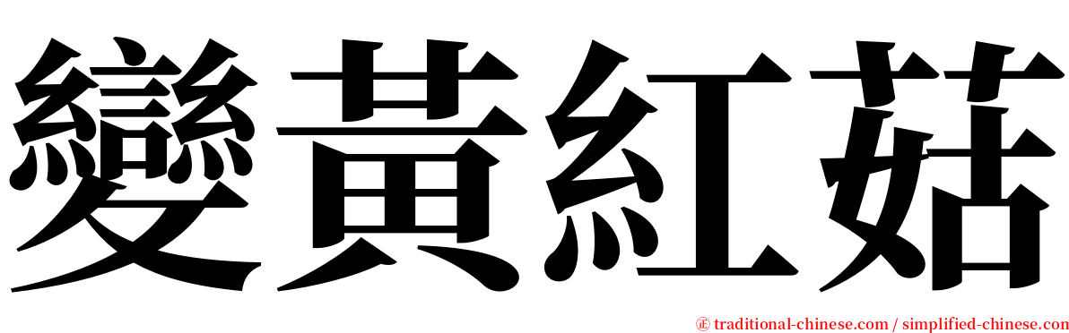 變黃紅菇 serif font