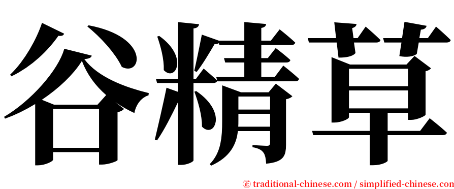 谷精草 serif font