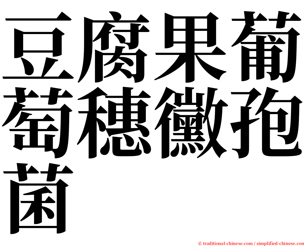 豆腐果葡萄穗黴孢菌 serif font