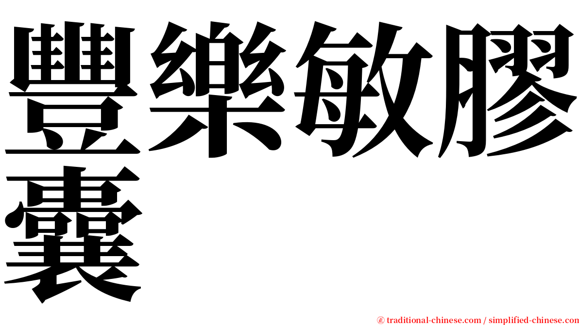 豐樂敏膠囊 serif font