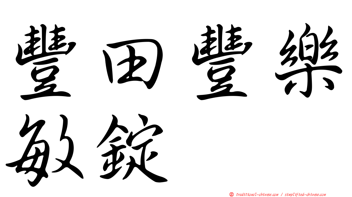 豐田豐樂敏錠