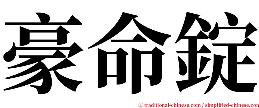 豪命錠 serif font