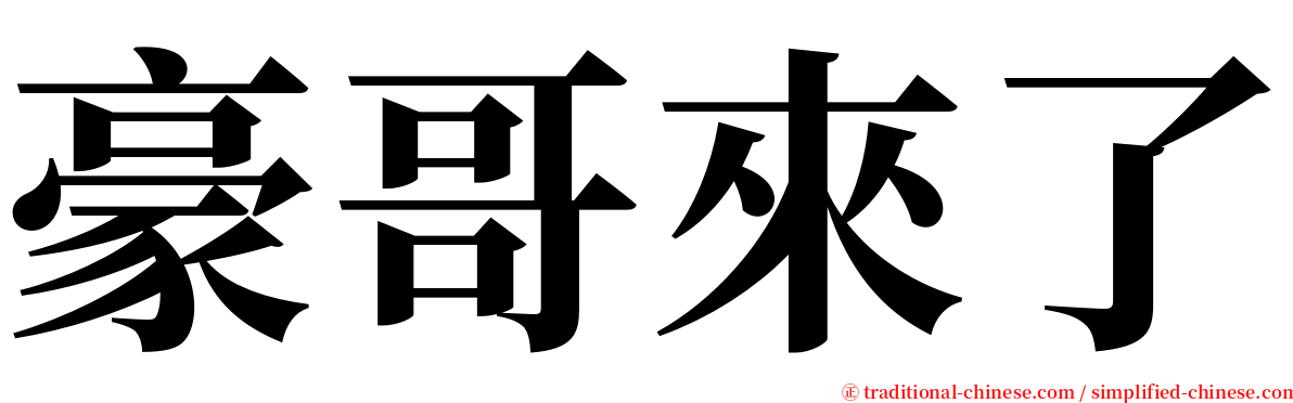 豪哥來了 serif font