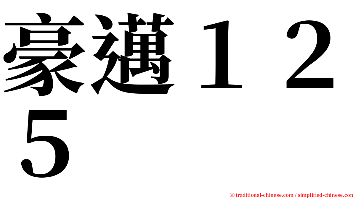 豪邁１２５ serif font