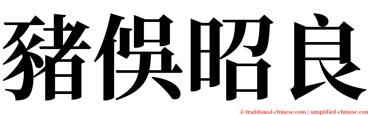 豬俁昭良 serif font