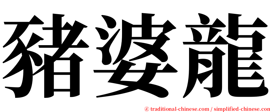 豬婆龍 serif font